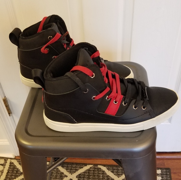 Sean John Hi Top Sneakers Black Red Size 9.5 - Picture 5 of 12